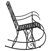 Люлееща се пейка, 84 см, черна, стомана - VL318830 - Thumbnail 4