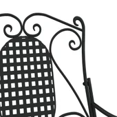 Люлееща се пейка, 84 см, черна, стомана - VL318830 - Thumbnail 7