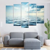 Облаци над синьо езеро - картина пано за стена - Thumbnail 3