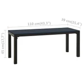 Градинска пейка, 110 см, стомана и WPC, черна - VL317141 - Thumbnail 6