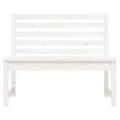 Градинска пейка, бяла, 109 см, борово дърво масив - VL824033 - Thumbnail 4