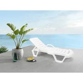 Шезлонг с подлакътници Lara Sun бял RAINBOW - Thumbnail 2