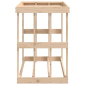 Външна поставка за дърва за огрев 108x52x74 см бор масив - Thumbnail 6