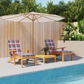 Възглавници за столове шезлонги 2 бр червено каре Оксфорд плат - VL361997 - Thumbnail 1