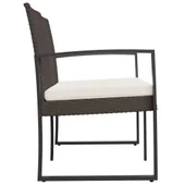 2-местна градинска пейка с възглавници, кафява, PP ратан - VL360210 - Thumbnail 4