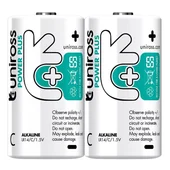 Алкални батерии C Power Plus 1.5V 7000mAh UNIROSS 2бр. - Thumbnail 1