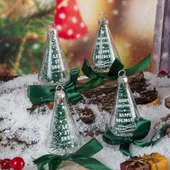 Декоративни коледни елхички 4x9 см 4 бр. - Thumbnail 1