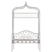 Градинска пейка, 122 см, желязо, антично кафяво - VL45435 - Thumbnail 2