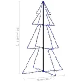 Коледна елха конус, 160 LED сини, за закрито и открито, 78x120 см - Thumbnail 8
