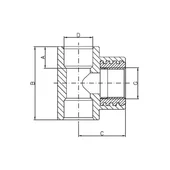 Полипропиленов тройник с вътрешна резба MZD Ф40 мм x 3/4" HP TREND - Thumbnail 2