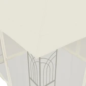 Шатра двоен покрив и мрежести стени кремав 2,94x2,94 м стомана - Thumbnail 7