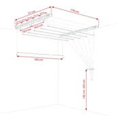 Таванен простир 6x180 см бял SEPIO - Thumbnail 5