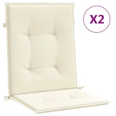 Възглавници за столове 2 бр кремави 100x50x3 см - плат - VL47552 - Thumbnail 2