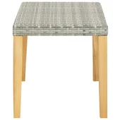 Градинска пейка, 120 см, сива, полиратан и акация масив - Thumbnail 3