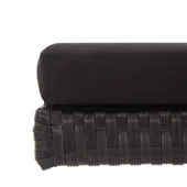 Градинска пейка с възглавници, 176 см, черна, полиратан - VL46233 - Thumbnail 9