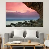 Скалист плаж в океана - картина пано за стена - Thumbnail 1