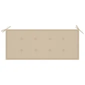 Стифираща градинска пейка с възглавница, 128,5 см, тик масив - VL3063282 - Thumbnail 5