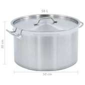 Тенджера, 58 л, 50x30 см, неръждаема стомана - Thumbnail 7