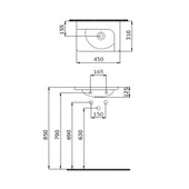 Умивалник за стена или плот Taormina Arch 45х31см бял гланц BOCCHI - Thumbnail 2