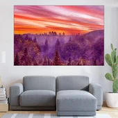 Уникален залез над гората - картина пано за стена - Thumbnail 1