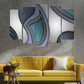 Абстрактен фон в лилаво и синьо - картина пано за стена - Thumbnail 3