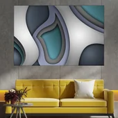 Абстрактен фон в лилаво и синьо - картина пано за стена - Thumbnail 1