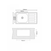 Кухненска мивка алпака ляв плот ICK10050L Tampico INTER CERAMIC - Thumbnail 2