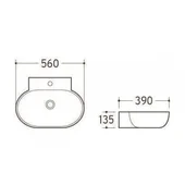 Мивка за баня върху плот ICB 491 INTER CERAMIC - Thumbnail 3