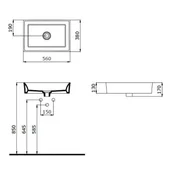 Порцеланова мивка Vesel 56х38см бялa BOCCHI - Thumbnail 2