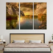 Залез над езерото - картина пано за стена - Thumbnail 2