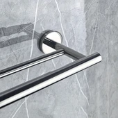 Двойна поставка за хавлия 60 см Lusso Chrome INTER CERAMIC - Thumbnail 2