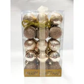 Коледни топки Ø4 см Бронзова палитра 30 бр. - Thumbnail 1