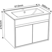 Конзолен шкаф за баня с мивка Бари ICP 6038-045 INTER CERAMIC - Thumbnail 3