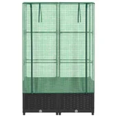 Повдигната леха с покривало, 80x40x138 см - Черен сандък - Thumbnail 4