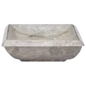 Сива мраморна мивка 50x35x10 см - Thumbnail 3