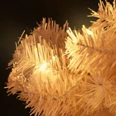 Усукана коледна елха със стойка и LED, бяла, 150 см, PVC - Thumbnail 8