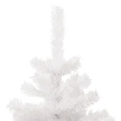 Усукана коледна елха със стойка и LED, бяла, 150 см, PVC - Thumbnail 5