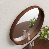 Oгледало за баня ∅60 см - WOODEN INTER CERAMIC - Thumbnail 3