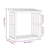 Поставка за дърва за огрев 108x64,5x109 см масивно дърво бор - Thumbnail 8