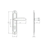 Дръжка за сервизна брава 90 мм месинг Силистра SONICO - Thumbnail 2