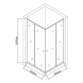Душ кабина 90x90 см Нормал 7005-1C FORMA VITA - Thumbnail 2