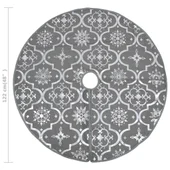 Луксозна пола за коледна елха с чорапче, сива, 122 см, плат - Thumbnail 7