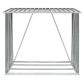 Навес за дърва, поцинкована стомана, 163x83x154 см, сив - Thumbnail 3