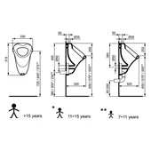 Писоар с горно захранване бял цвят Vidima - Thumbnail 2