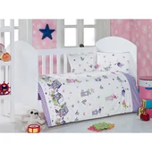 Спален комплект за бебе 4 части 100% памук Къщички ZAMBAK - Thumbnail 2