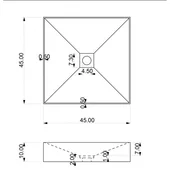 Умивалник от мрамор 45х45х10см бял INTER CERAMIC - Thumbnail 2