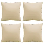 Възглавници за диван 4 бр бежов 40x40 см текстил - Thumbnail 4