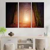 Есенна пътека в мъглата - картина пано за стена - Thumbnail 2