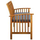 Градинска пейка с възглавница, 147 cм, акация масив - VL312135 - Thumbnail 4