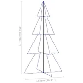 Коледна елха конус, 360 LED сини, закрито и открито, 143x250 см - Thumbnail 7